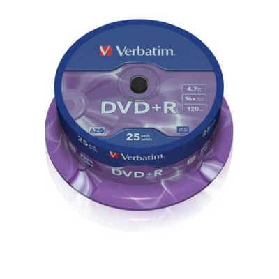 VERBATIM DVD+R 4,7GB/ 16x/ 25pack/ spindle, 43500