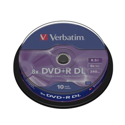 VERBATIM DVD+R DoubleLayer 8,5GB/ 8x/ 10pack/ spindle, 43666