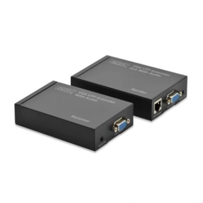 Digitus VGA Video Extender Cat5 až 300 m, max. rozlišení 1920x1200, Audio, DS-53400