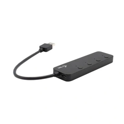 i-tec USB HUB METAL/ 4 porty/ USB 3.0/ tlačítko On/Off pro zapnutí a vypnutí/ kovový/ černý, U3CHARGEHUB4