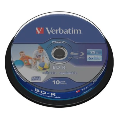 VERBATIM BD-R Blu-Ray 25GB/ 6x/ HTL WIDE printable/ 10pack/ spindle, 43804