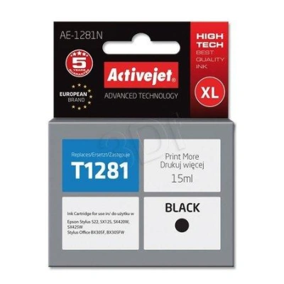 Atrament ActiveJet pre Epson T1281 čierna 15 ml, AE-1281 / AE-1281N