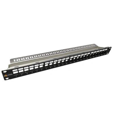 Solarix 19" Neosazený modulární patch panel 24 portů 1U SX24M-0-STP-BK-UNI-N, SX24M-0-STP-BK-UNI-N