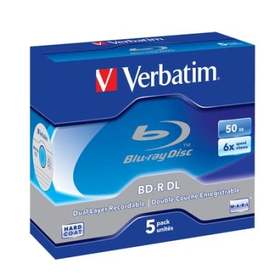 VERBATIM BD-R Blu-Ray DL 50GB/ 6x/ Jewel/ 5pack, 43748