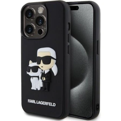 Karl Lagerfeld 3D Rubber Karl and Choupette kryt iPhone 13 Pro černý, 3666339190620