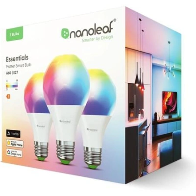 Nanoleaf Essentials Smart A60 chytrá žárovka E27, Matter, 3 kusy, NF080B02-3A19E