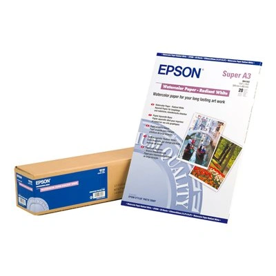 EPSON paper A3+ - 190g/m2 - 20sheets - watercolor radiant white, C13S041352