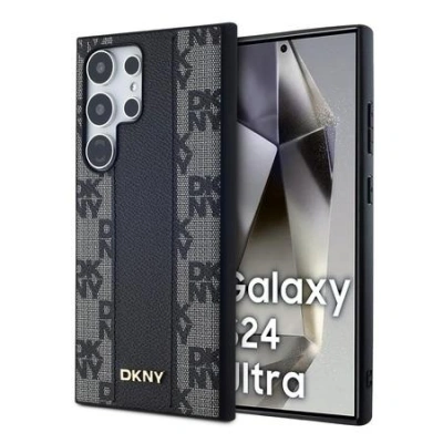 DKNY PU Leather Checkered Pattern Magsafe Zadní Kryt pro Samsung Galaxy S24 Ultra Black