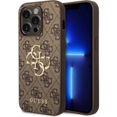 Guess PU 4G Metal Logo kryt iPhone 15 Pro Max hnědý, 3666339171537