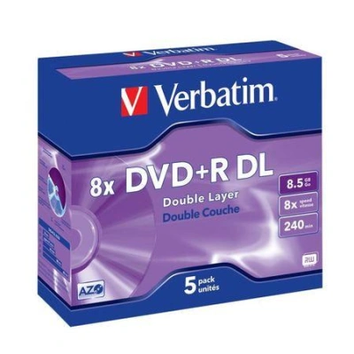 VERBATIM DVD+R DoubleLayer 8,5GB/ 8x/ Jewel/ 5pack, 43541